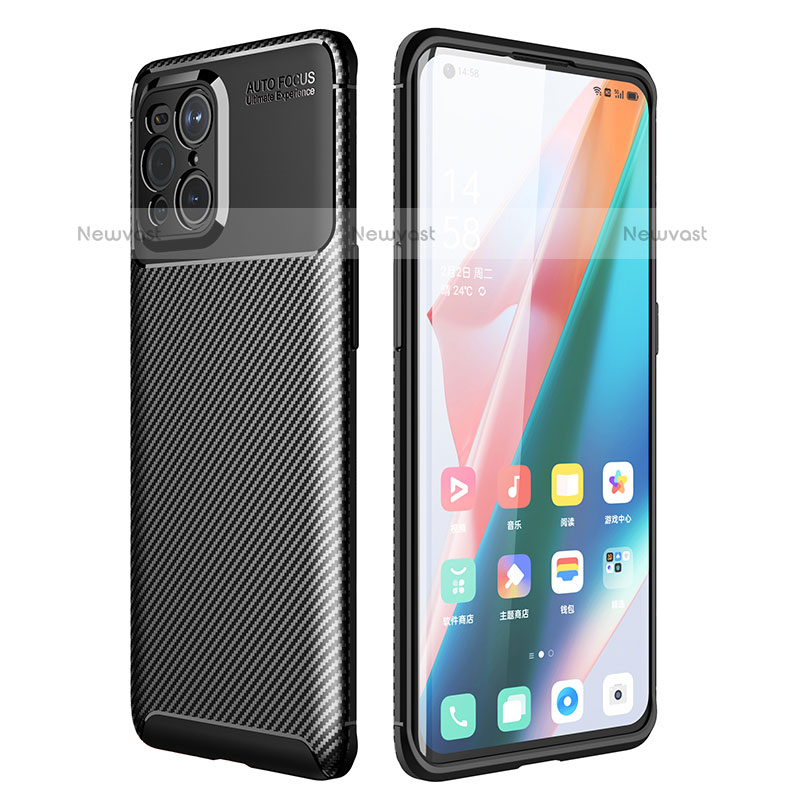 Silicone Candy Rubber TPU Twill Soft Case Cover for Oppo Find X3 Pro 5G Black