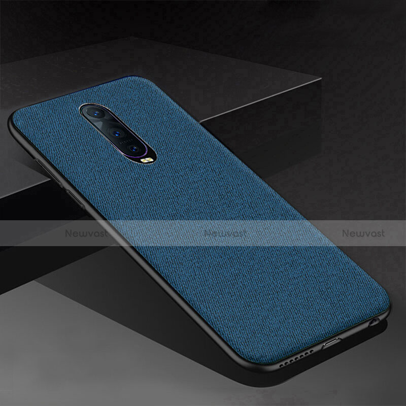 Silicone Candy Rubber TPU Twill Soft Case Cover for Oppo R17 Pro Blue