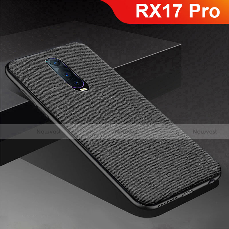 Silicone Candy Rubber TPU Twill Soft Case Cover for Oppo RX17 Pro Black