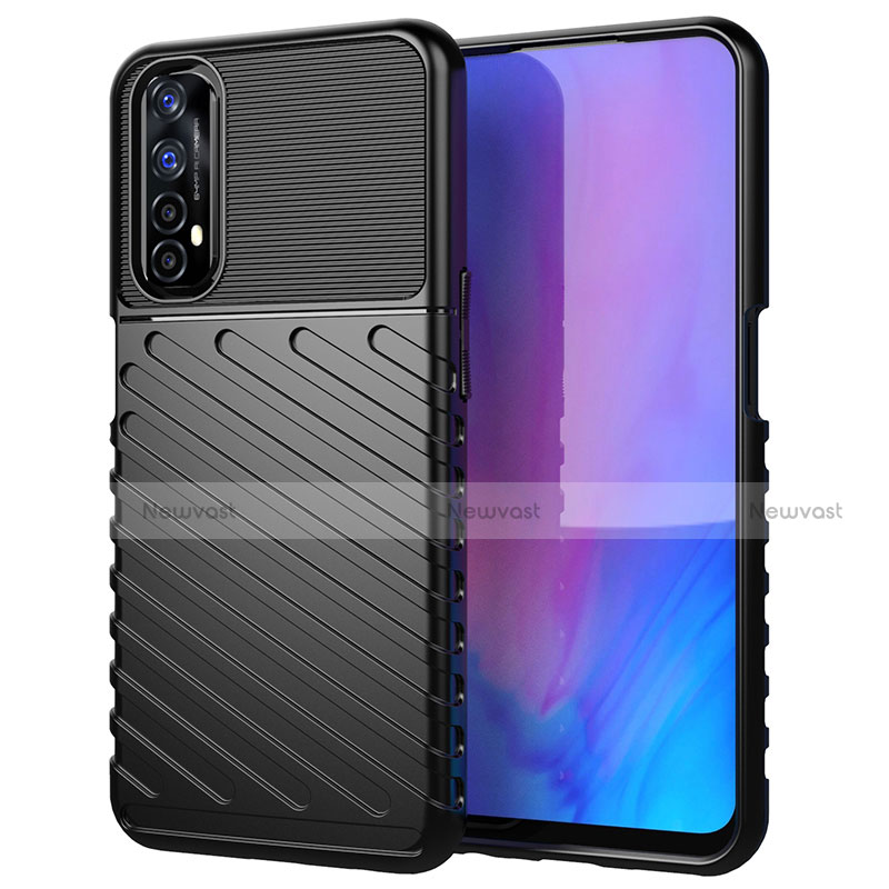 Silicone Candy Rubber TPU Twill Soft Case Cover for Realme Narzo 20 Pro Black