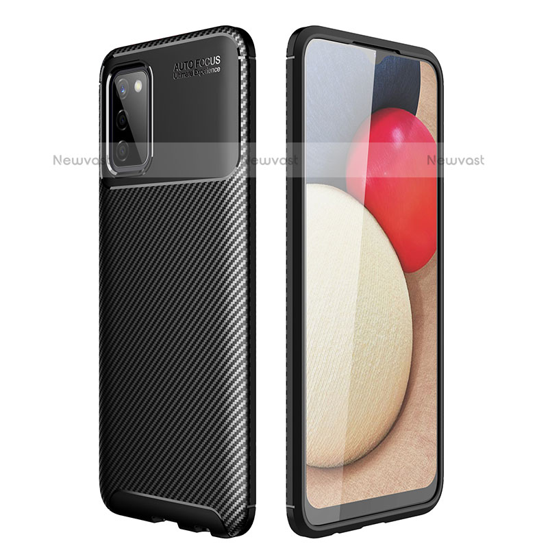 Silicone Candy Rubber TPU Twill Soft Case Cover for Samsung Galaxy A02s Black