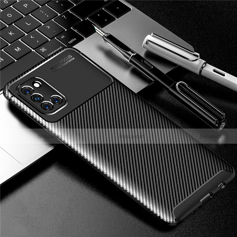 Silicone Candy Rubber TPU Twill Soft Case Cover for Samsung Galaxy A31 Black