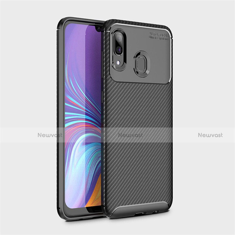 Silicone Candy Rubber TPU Twill Soft Case Cover for Samsung Galaxy A40 Black