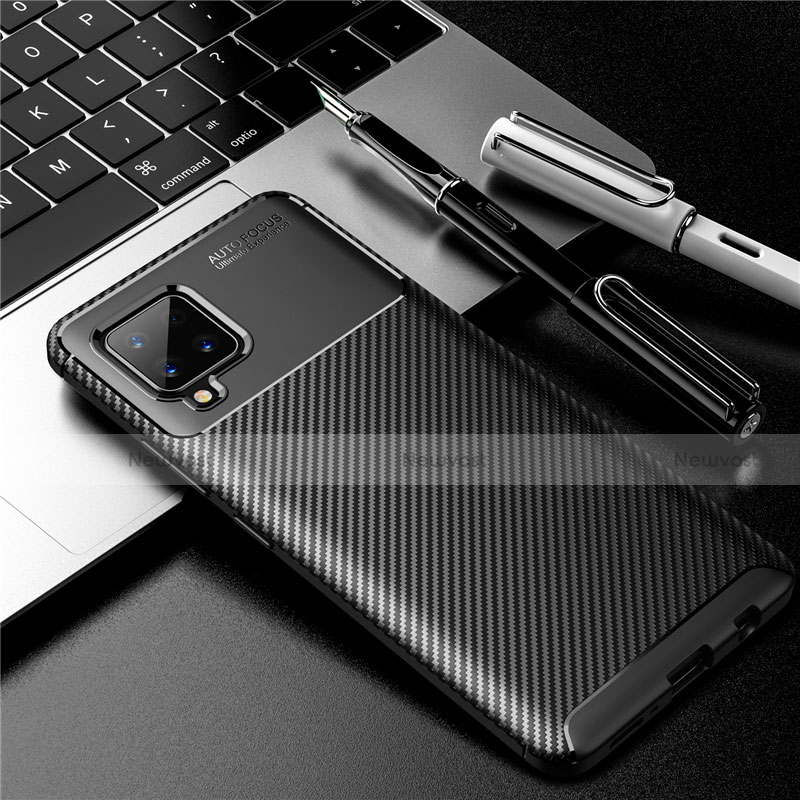 Silicone Candy Rubber TPU Twill Soft Case Cover for Samsung Galaxy A42 5G Black