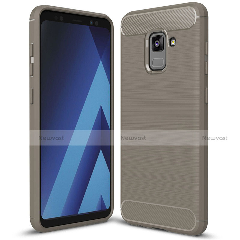 Silicone Candy Rubber TPU Twill Soft Case Cover for Samsung Galaxy A5 (2018) A530F Gray