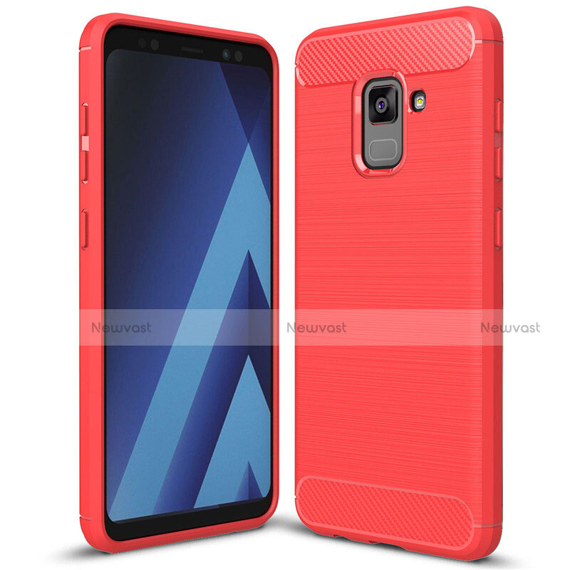 Silicone Candy Rubber TPU Twill Soft Case Cover for Samsung Galaxy A5 (2018) A530F Red