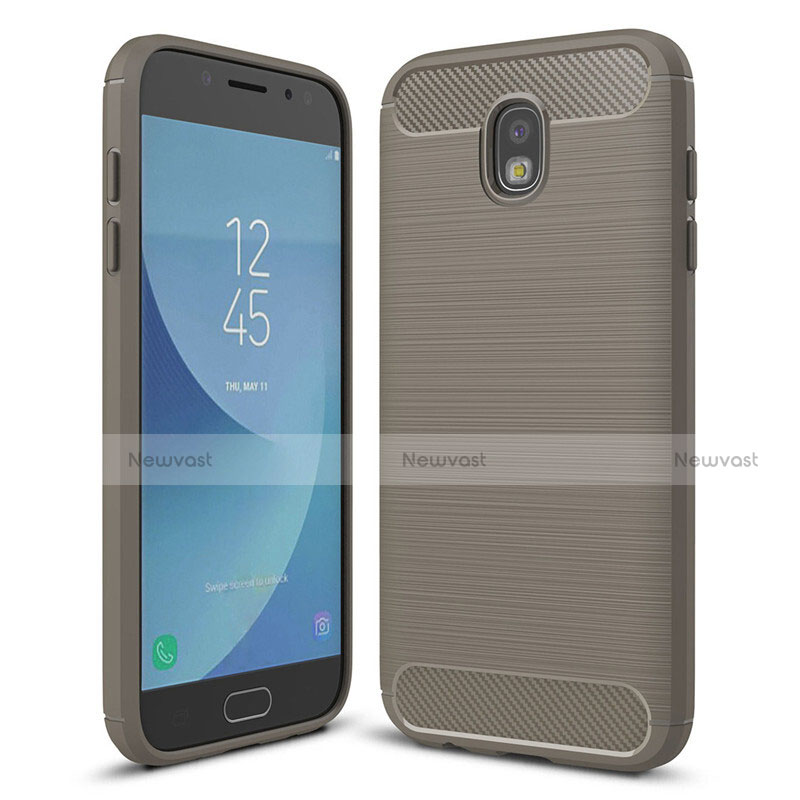 Silicone Candy Rubber TPU Twill Soft Case Cover for Samsung Galaxy J5 (2017) Duos J530F Gray