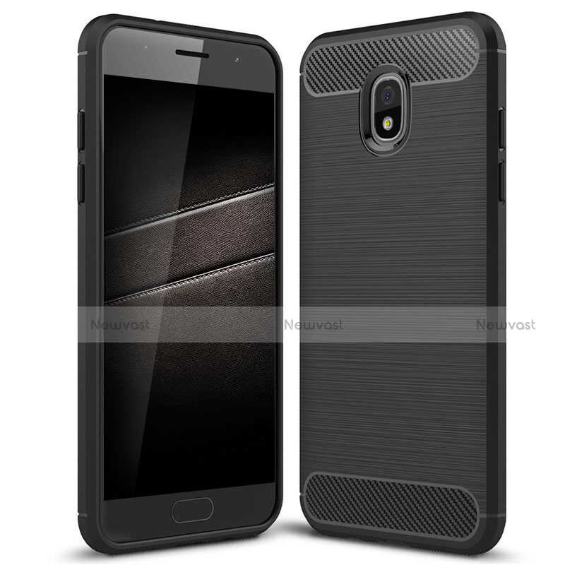 Silicone Candy Rubber TPU Twill Soft Case Cover for Samsung Galaxy J7 (2018) J737 Black