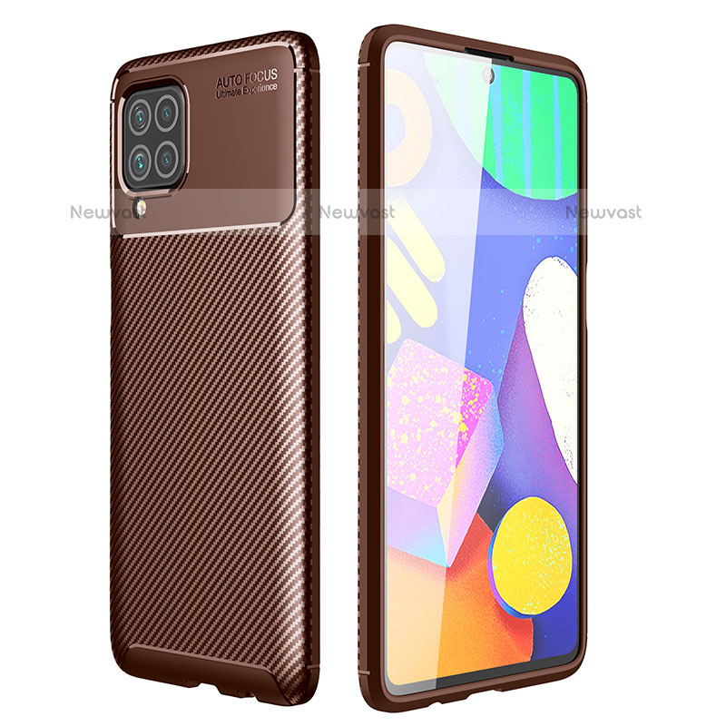 Silicone Candy Rubber TPU Twill Soft Case Cover for Samsung Galaxy M62 4G Brown