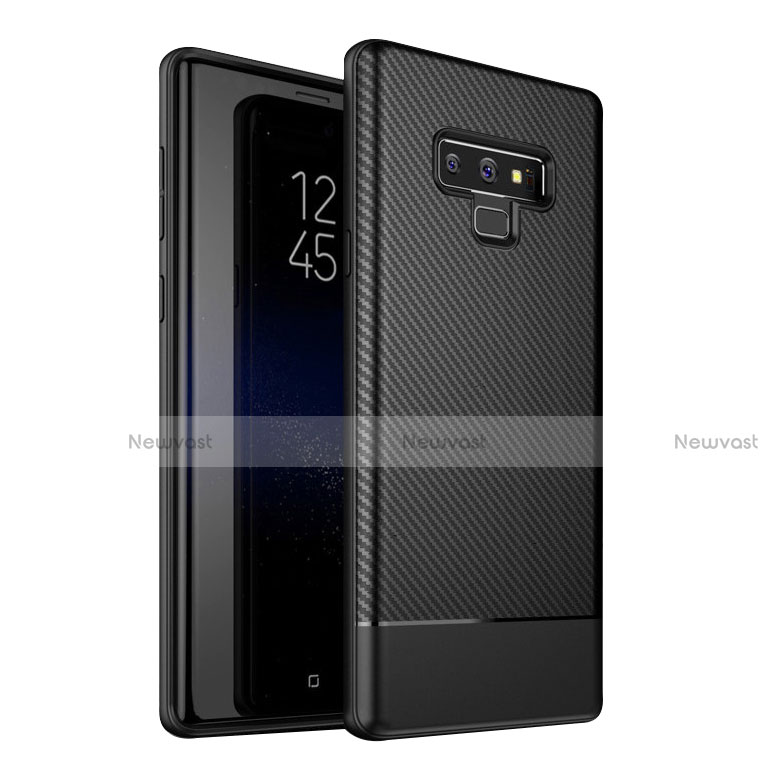 Silicone Candy Rubber TPU Twill Soft Case Cover for Samsung Galaxy Note 9 Black
