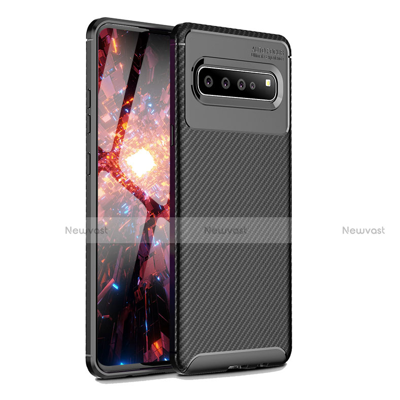 Silicone Candy Rubber TPU Twill Soft Case Cover for Samsung Galaxy S10 5G SM-G977B Black