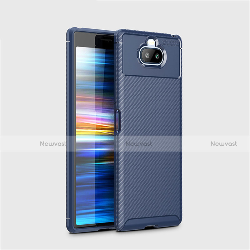 Silicone Candy Rubber TPU Twill Soft Case Cover for Sony Xperia 8 Blue