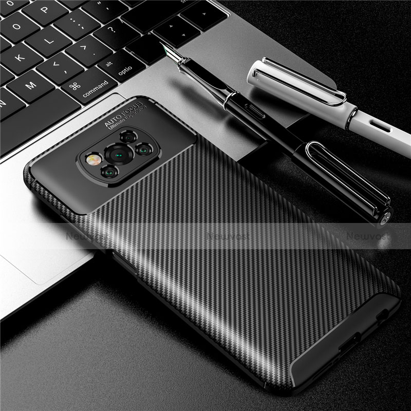 Silicone Candy Rubber TPU Twill Soft Case Cover for Xiaomi Poco X3 Pro Black