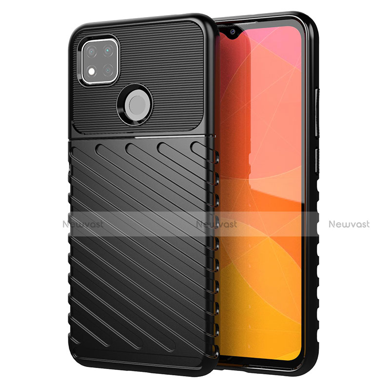 Silicone Candy Rubber TPU Twill Soft Case Cover for Xiaomi Redmi 9C NFC Black