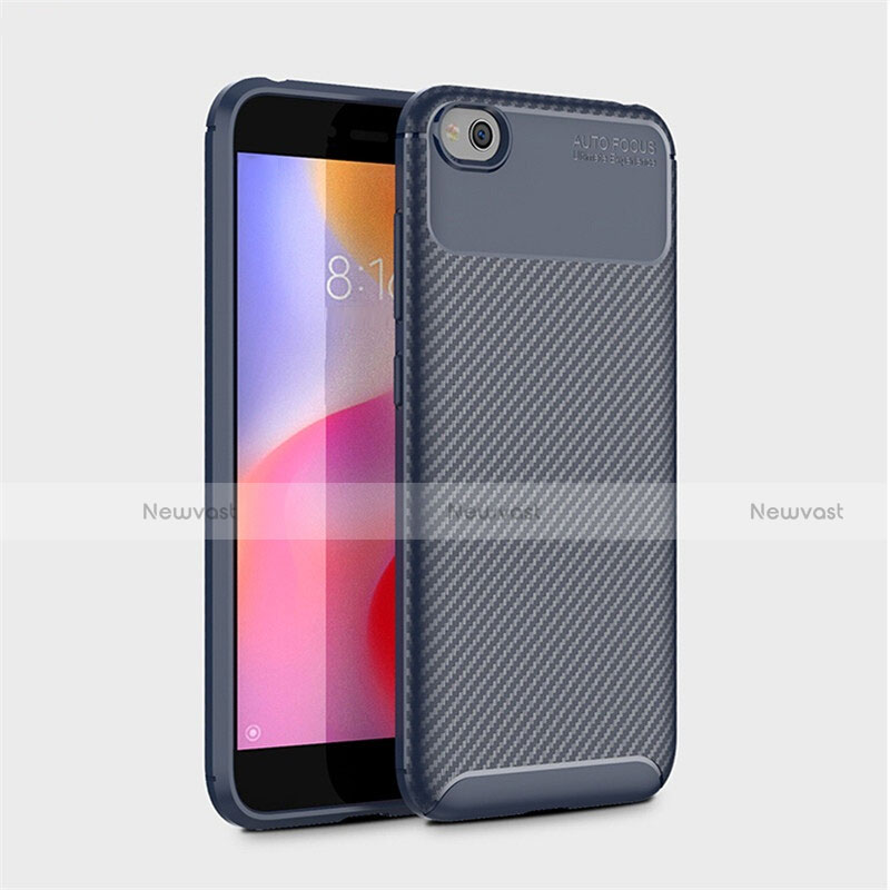 Silicone Candy Rubber TPU Twill Soft Case Cover for Xiaomi Redmi Go Blue