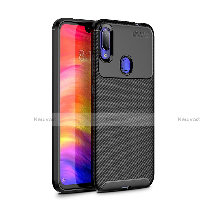 Silicone Candy Rubber TPU Twill Soft Case Cover for Xiaomi Redmi Note 7 Black