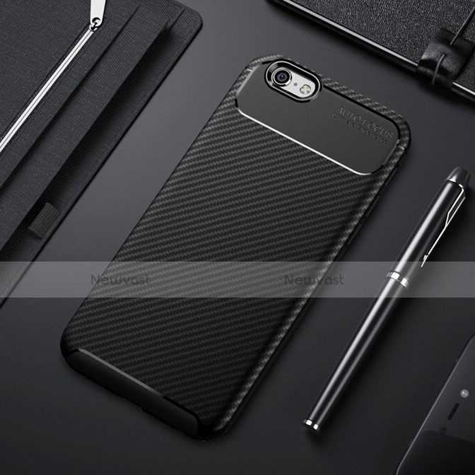 Silicone Candy Rubber TPU Twill Soft Case Cover S01 for Apple iPhone 6 Black