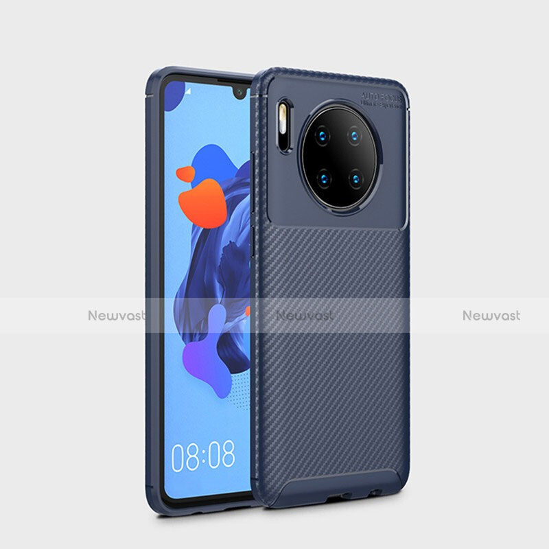 Silicone Candy Rubber TPU Twill Soft Case Cover S01 for Huawei Mate 30 5G Blue