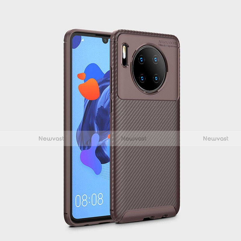 Silicone Candy Rubber TPU Twill Soft Case Cover S01 for Huawei Mate 30 Pro Brown