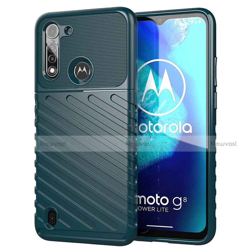 Silicone Candy Rubber TPU Twill Soft Case Cover S01 for Motorola Moto G8 Power Lite