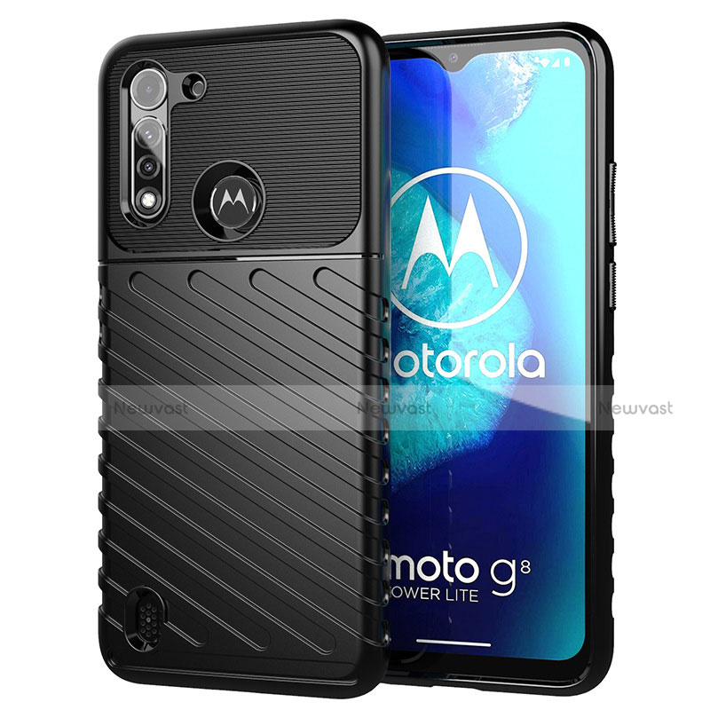 Silicone Candy Rubber TPU Twill Soft Case Cover S01 for Motorola Moto G8 Power Lite