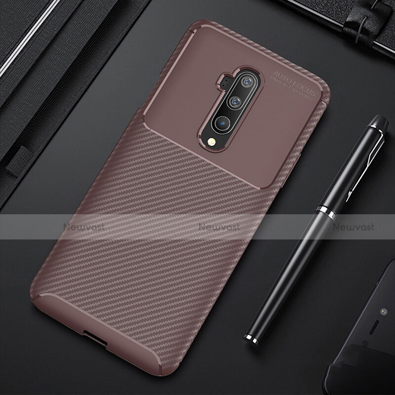 Silicone Candy Rubber TPU Twill Soft Case Cover S01 for OnePlus 7T Pro