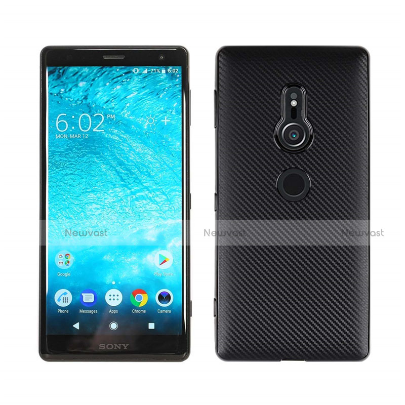 Silicone Candy Rubber TPU Twill Soft Case Cover S01 for Sony Xperia XZ2