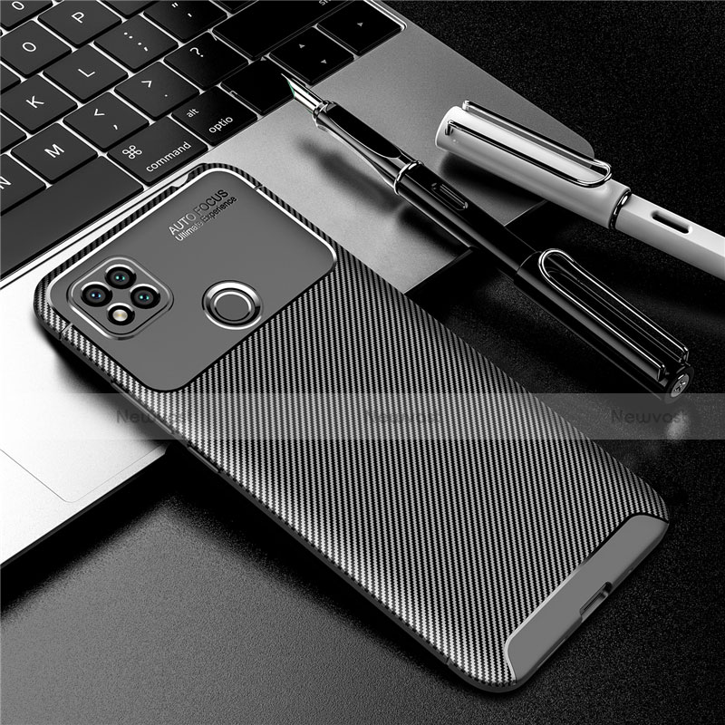 Silicone Candy Rubber TPU Twill Soft Case Cover S01 for Xiaomi Redmi 9 India Black