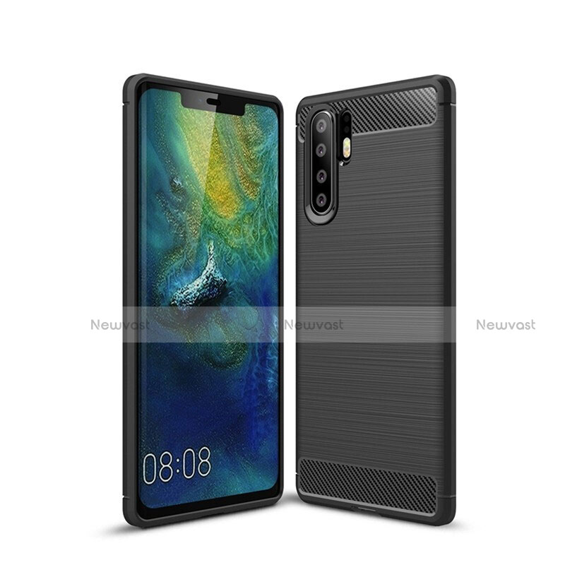 Silicone Candy Rubber TPU Twill Soft Case Cover S03 for Huawei P30 Pro Black