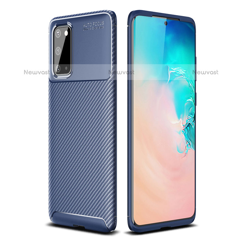 Silicone Candy Rubber TPU Twill Soft Case Cover WL1 for Samsung Galaxy S20 5G Blue