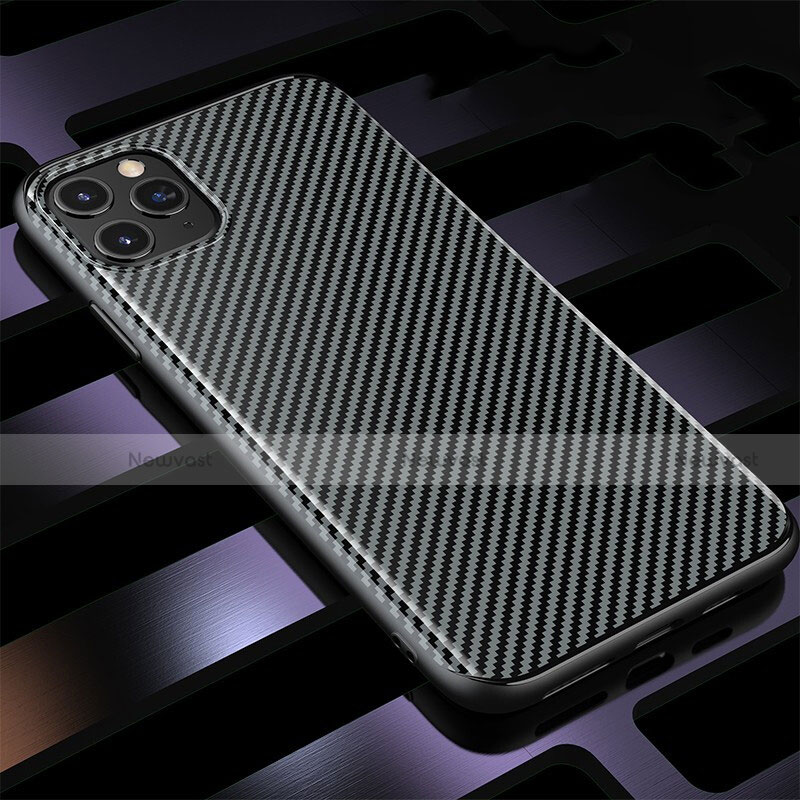 Silicone Candy Rubber TPU Twill Soft Case Cover Y01 for Apple iPhone 11 Pro Max Black