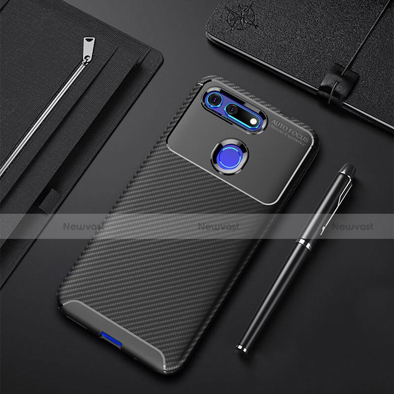 Silicone Candy Rubber TPU Twill Soft Case Cover Y01 for Huawei Honor View 20 Black