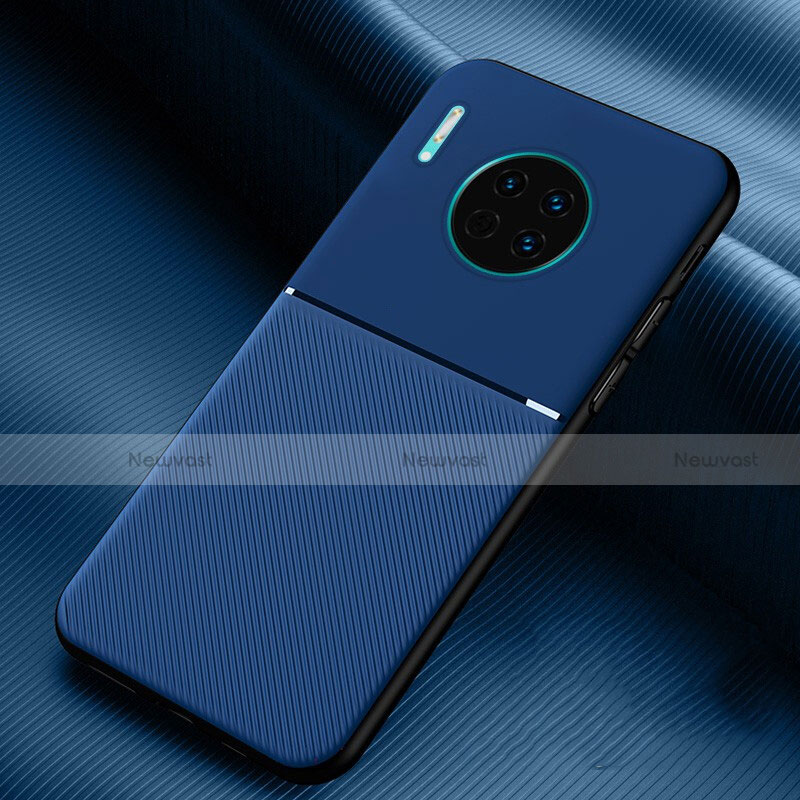 Silicone Candy Rubber TPU Twill Soft Case Cover Y01 for Huawei Mate 30 Pro Blue