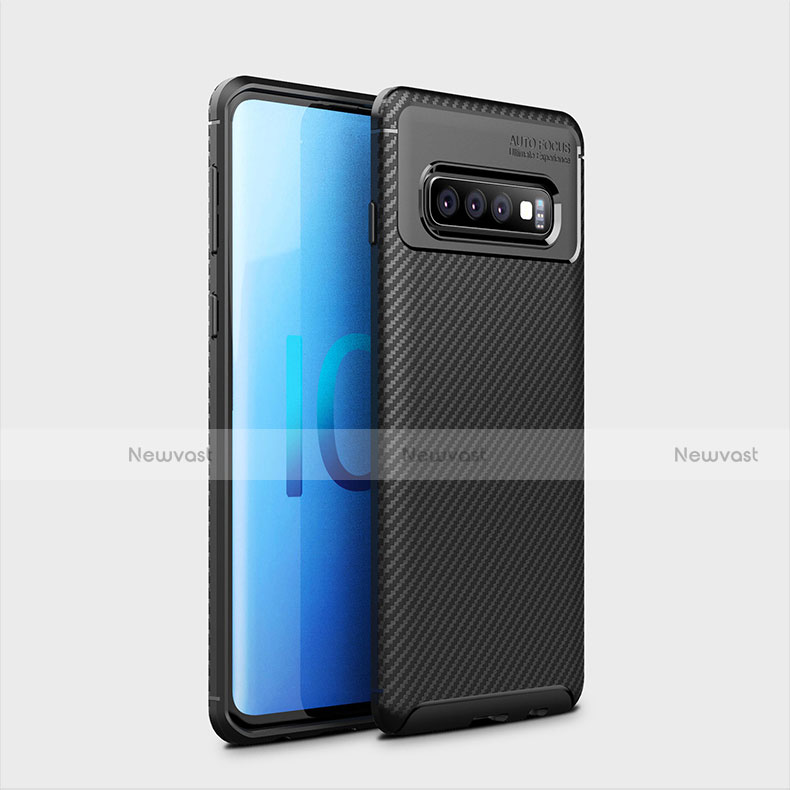 Silicone Candy Rubber TPU Twill Soft Case Cover Y01 for Samsung Galaxy S10 Plus Black