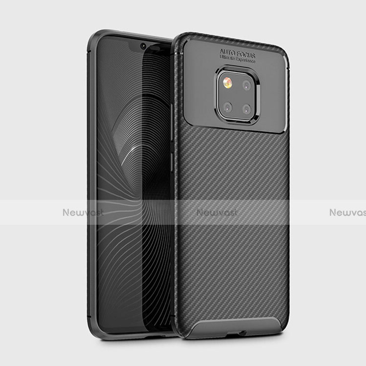 Silicone Candy Rubber TPU Twill Soft Case Cover Y02 for Huawei Mate 20 Pro Black