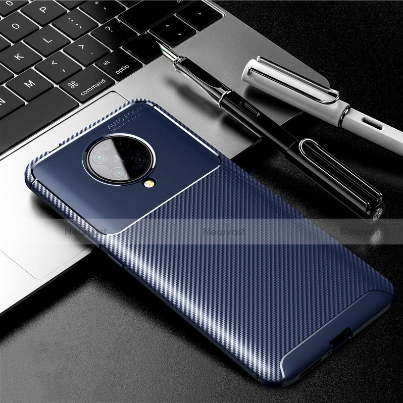 Silicone Candy Rubber TPU Twill Soft Case Cover Y02 for Xiaomi Redmi K30 Pro Zoom Blue
