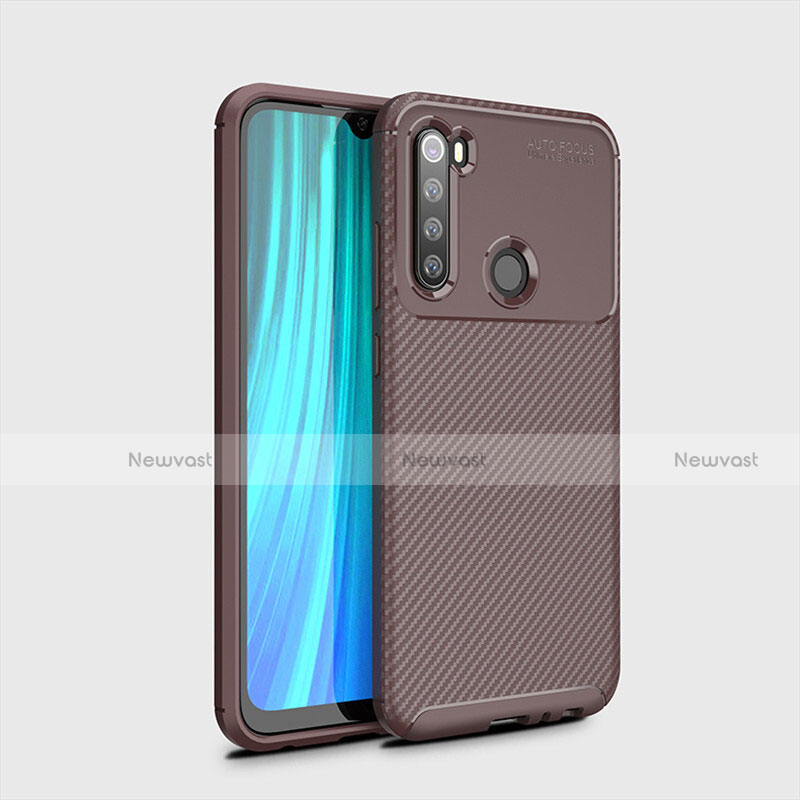 Silicone Candy Rubber TPU Twill Soft Case Cover Y02 for Xiaomi Redmi Note 8 Brown