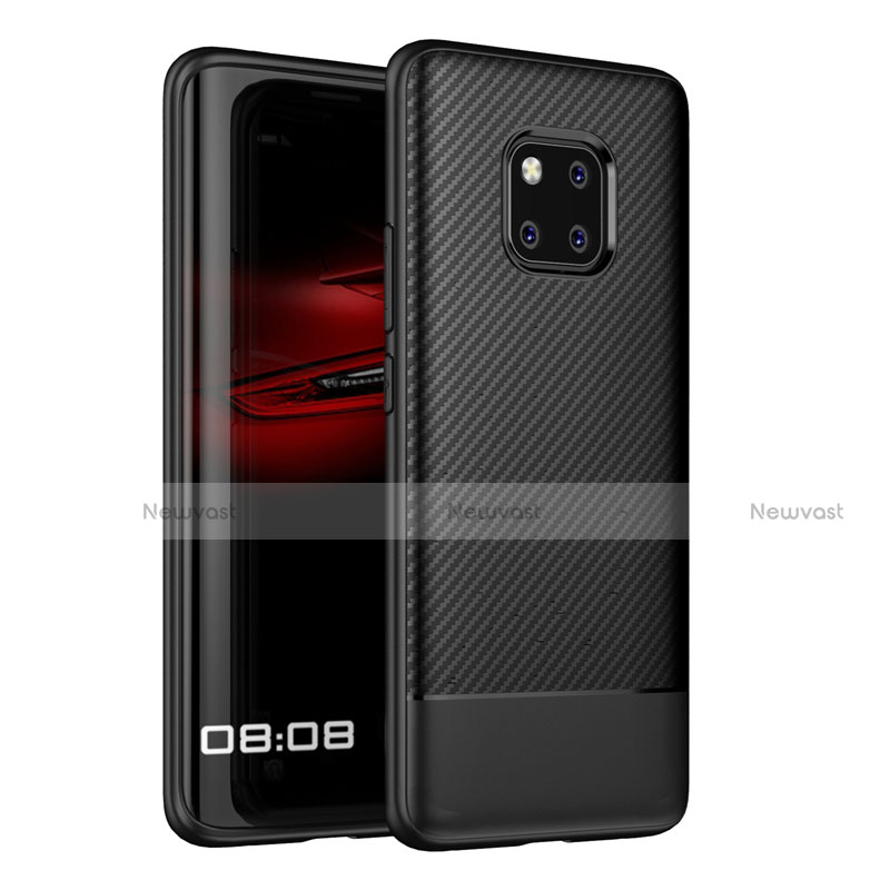 Silicone Candy Rubber TPU Twill Soft Case Cover Z01 for Huawei Mate 20 Pro Black