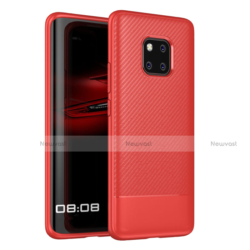 Silicone Candy Rubber TPU Twill Soft Case Cover Z01 for Huawei Mate 20 Pro Red