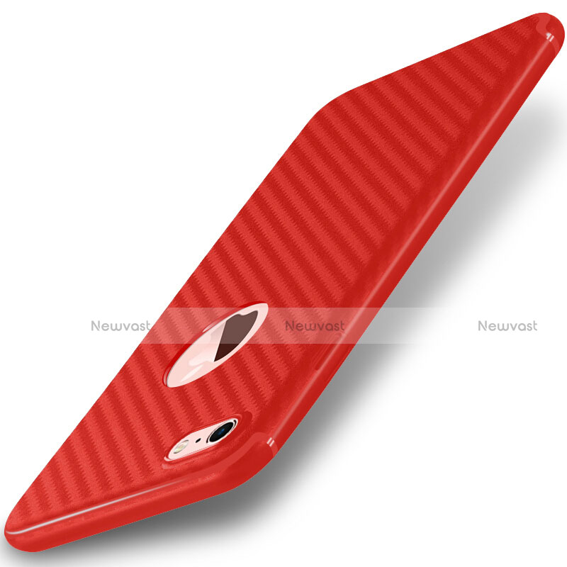 Silicone Candy Rubber TPU Twill Soft Case for Apple iPhone SE (2020) Red