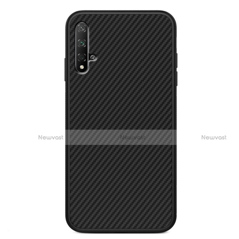 Silicone Candy Rubber TPU Twill Soft Case for Huawei Honor 20 Black