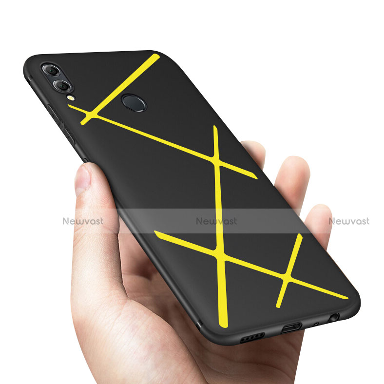 Silicone Candy Rubber TPU Twill Soft Case for Huawei Honor 8X Yellow
