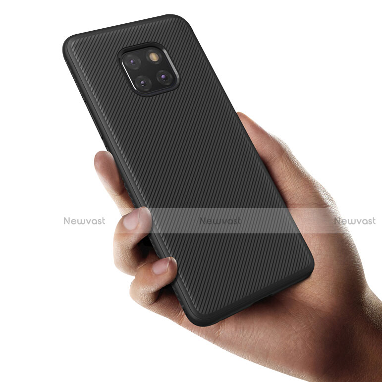 Silicone Candy Rubber TPU Twill Soft Case for Huawei Mate 20 Pro Black