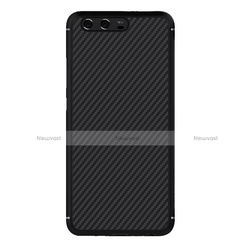 Silicone Candy Rubber TPU Twill Soft Case for Huawei P10 Plus Black