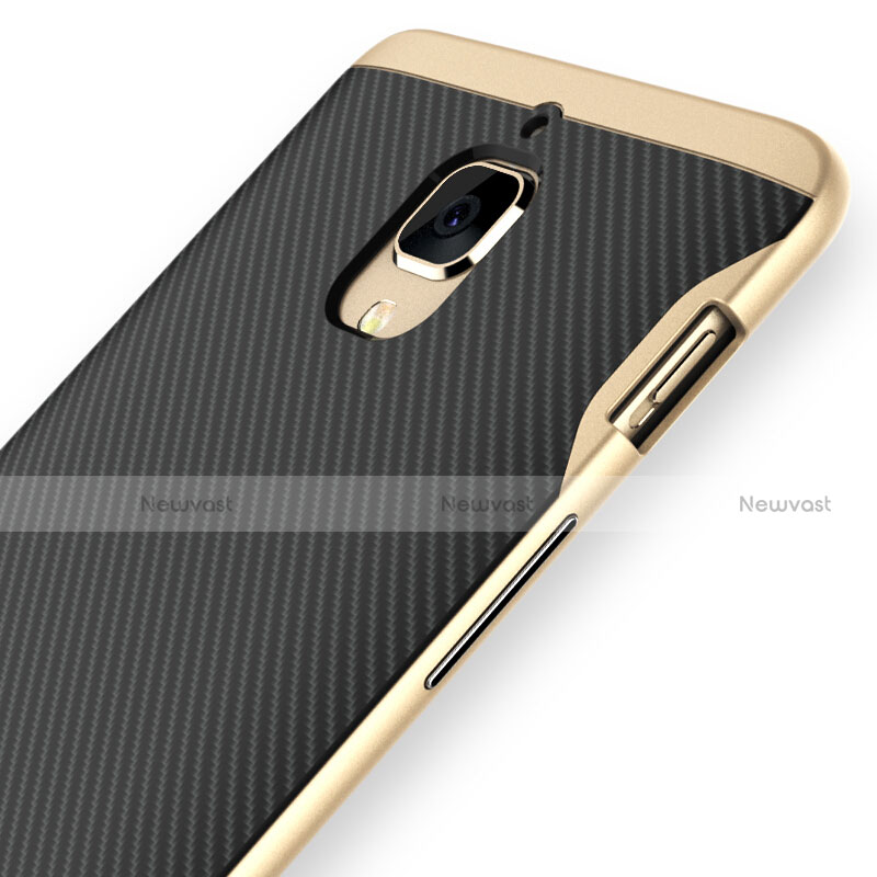 Silicone Candy Rubber TPU Twill Soft Case for OnePlus 3 Gold