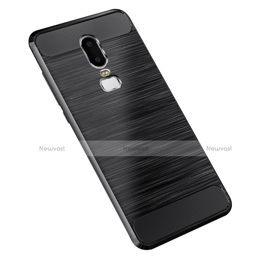 Silicone Candy Rubber TPU Twill Soft Case for OnePlus 6 Black
