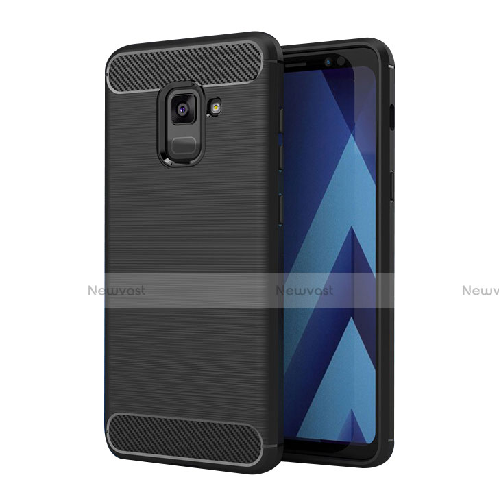 Silicone Candy Rubber TPU Twill Soft Case for Samsung Galaxy A5 (2018) A530F Black