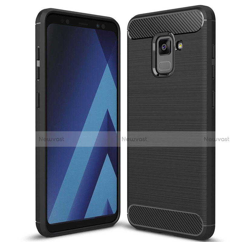Silicone Candy Rubber TPU Twill Soft Case for Samsung Galaxy A5 (2018) A530F Black