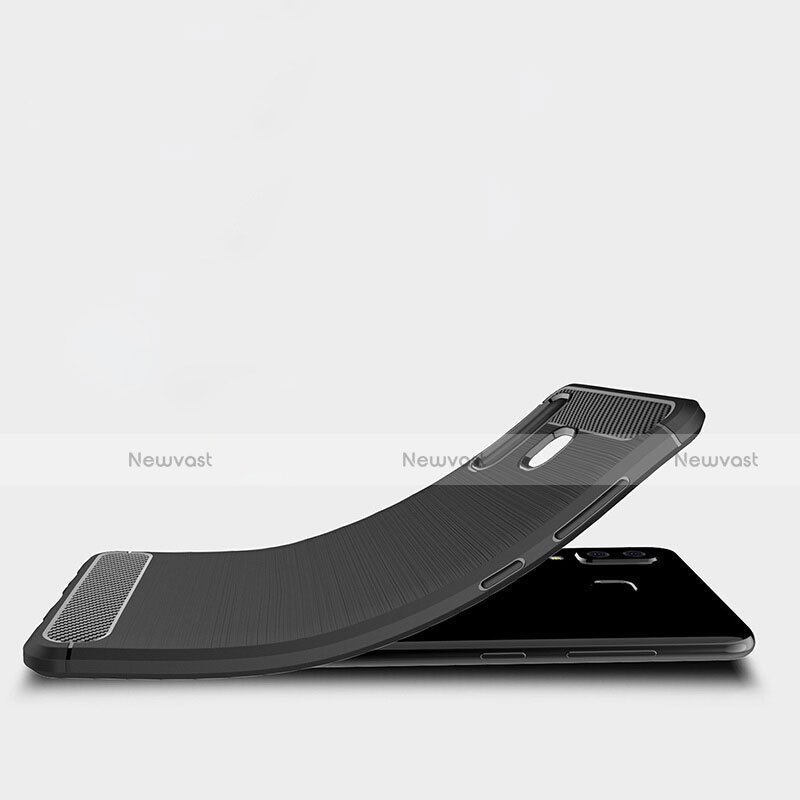 Silicone Candy Rubber TPU Twill Soft Case for Samsung Galaxy A8 Star Black