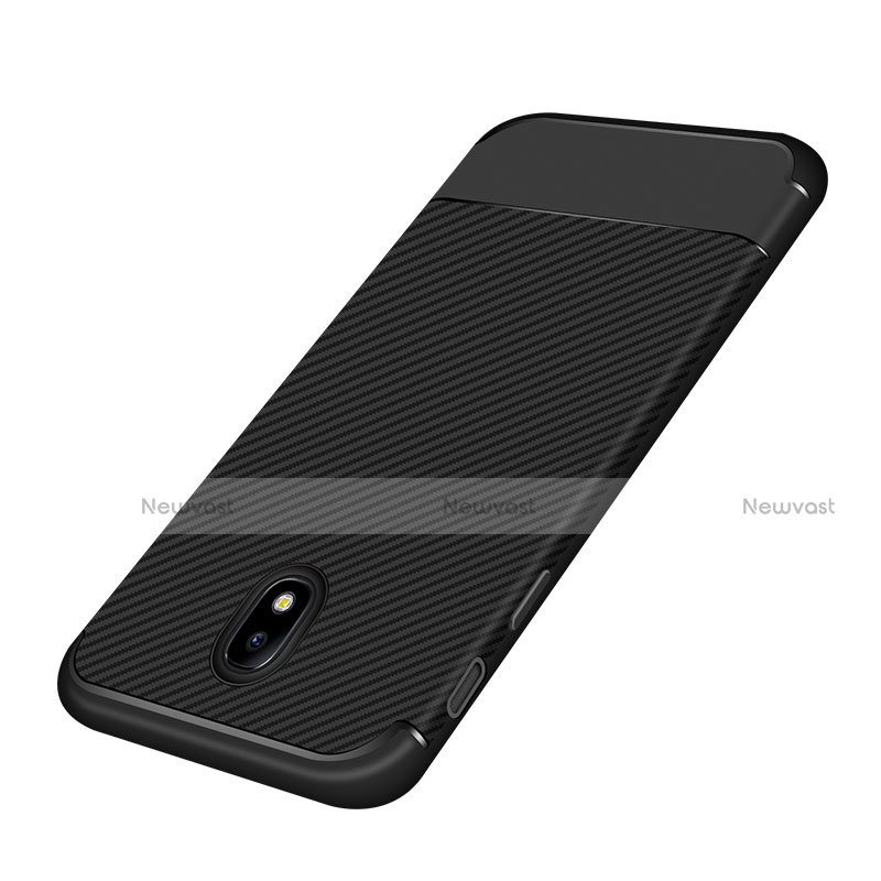 Silicone Candy Rubber TPU Twill Soft Case for Samsung Galaxy J7 (2017) SM-J730F Black